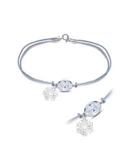 Crystal with Rope Silver Bracelet BRS-1017